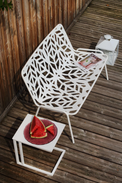 FANCY RELAX - Stackable perforated metal garden bench with back by RD Italia - view 3